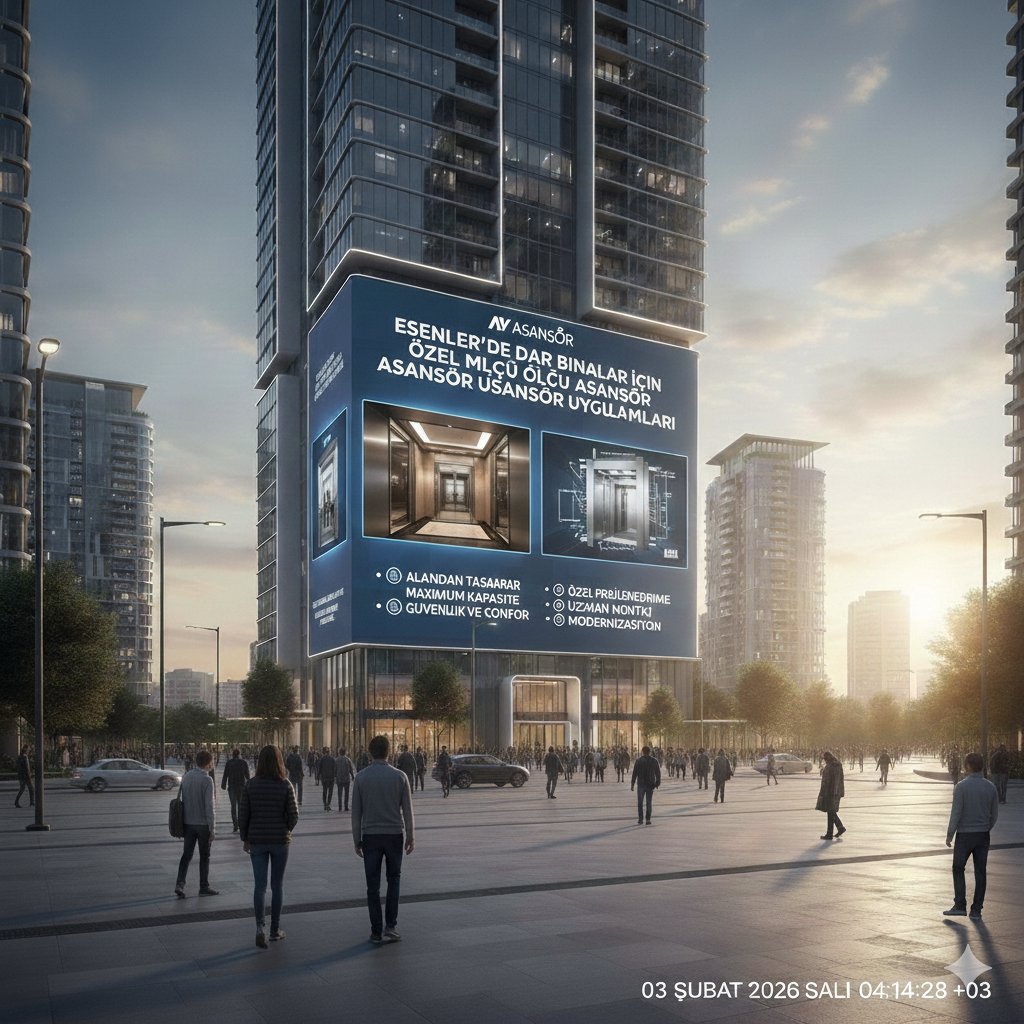 Esenler’de Dar Binalar İçin Özel Ölçü Asansör Uygulamaları